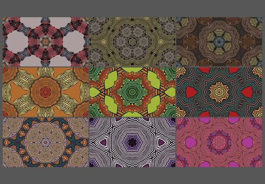 Seamless Pattern Collection with Mandala Ethic Motif
