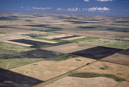 Aerial View of Prairies, Alberta, Canada