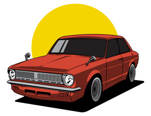 brown coloring for classic car design vector graphic illustration idea