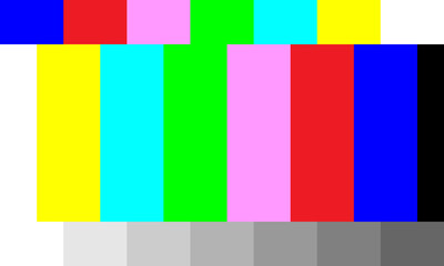 No signal on TV screen. Television error technical problems colored background.