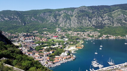 Fototapeta na wymiar MONTENEGRO-Kotor Bay are a series of coves on the southern Dalmatian coast of the Adriatic Sea in Montenegro