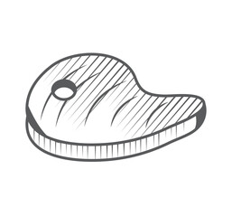 beef steak sketch icon