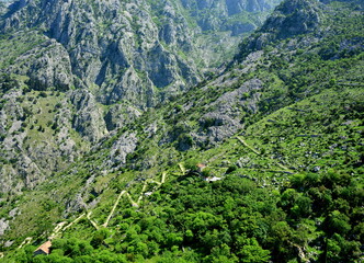 Fototapeta premium MONTENEGRO-Kotor Bay are a series of coves on the southern Dalmatian coast of the Adriatic Sea in Montenegro