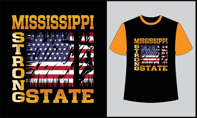 mississippi strong state illustration vector t shirt design
