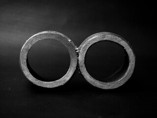 A DIY silver colored pilot style goggles for costume accecories