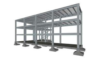 Steel Structure - SET1 - Perspective View 4
