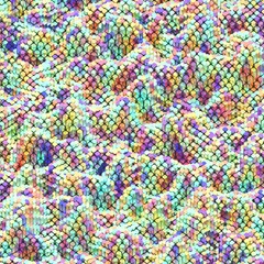 Fototapeta na wymiar waves of multi-colored cubes and metals