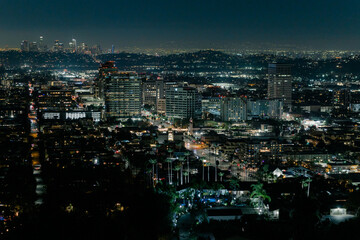 Glendale California with the Downtown Los Angeles Skyline  in the distance