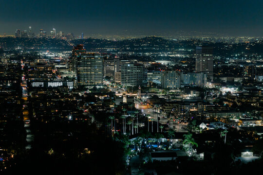 Glendale California with the Downtown Los Angeles Skyline  in the distance