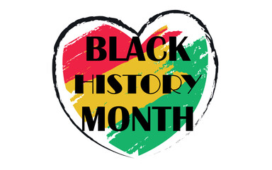 Fototapeta premium Poster for Black History Month with heart