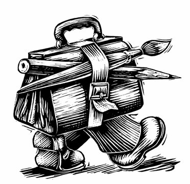 Illustration of Briefcase With Legs