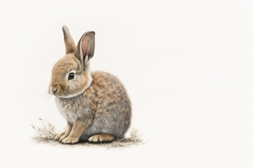 Fototapeta premium Cute baby Bunny isolated on white Generative AI