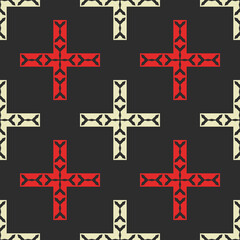 Seamless pattern with ethnic geometric ornament.