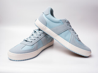 picture of blue canvas sneaker