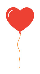 Fototapeta na wymiar heart shape balloon, Valentines day decorative sticker, party decoration design element