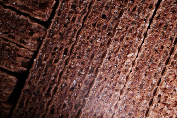 Close up texture of chocolate wafer biscuit