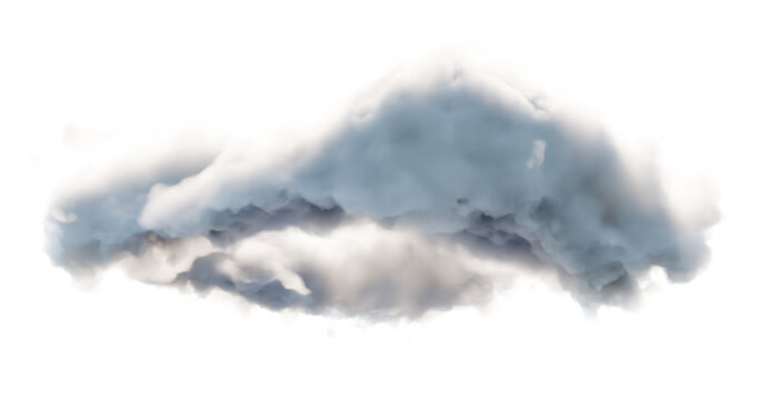 Realistic fluffy dense clouds on a png transparent background. Element for your creativity	