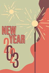 new year 2023 poster vintage style 