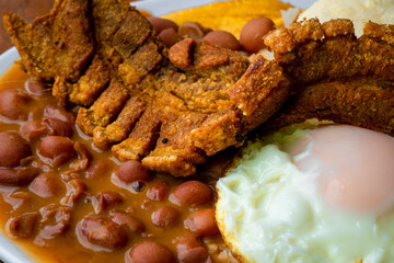Paisa tray the most representative dish of Colombia and the emblem of Antioquia gastronomy