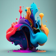 colorful color explosion, different colors - Generative AI