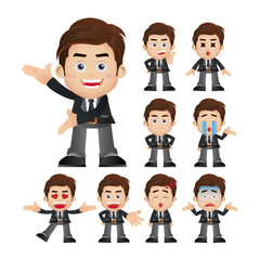 Business people expressions with different faces