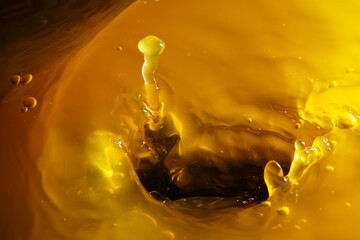 Close up splash of vitamin C orange flavour