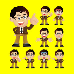 Business people expressions with different faces