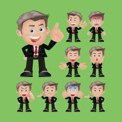 Business people expressions with different faces