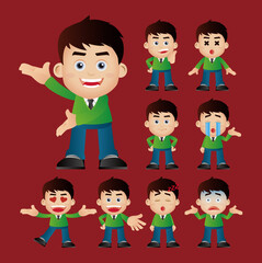 Business people expressions with different faces