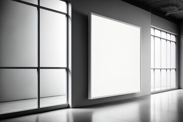 Blank interior double banner advertisement. Generative AI