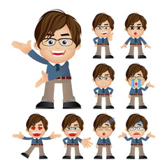 Business people expressions with different faces