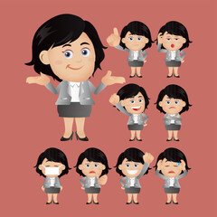 Business people expressions with different faces