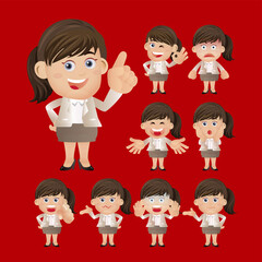 Business people expressions with different faces