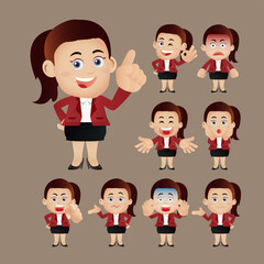 Business people expressions with different faces