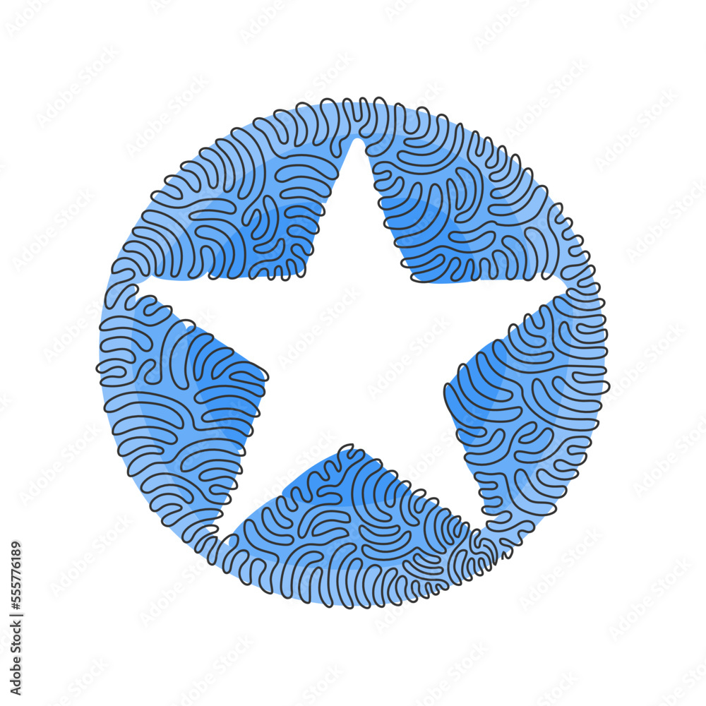 Poster single continuous line drawing geometric shapes, star icon. simple line, outline vector 3d figures i