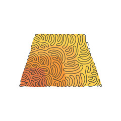 Single continuous line drawing geometric shapes, trapezoid icon. Simple line, outline vector 3d figures icons for ui and ux, website, mobile application. Swirl curl style. One line draw design vector