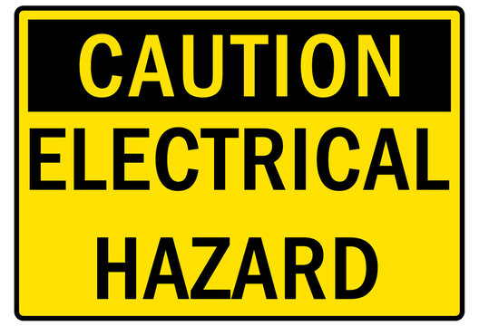 Electrical warning sign and labels electrical hazard