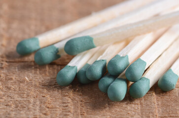 matches on a green background