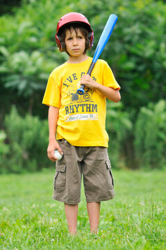 Boy Playing Baseball