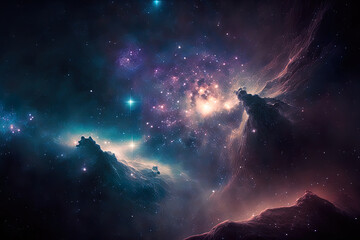 Obraz na płótnie Canvas Background of space with stars. Generative AI