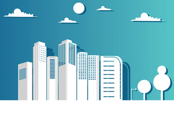 Naklejka premium Pappercut city design vector template