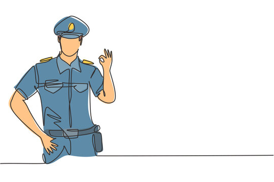 police officer ok gesture line art clip art preview