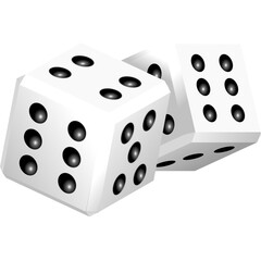 white dice isolated on white vector