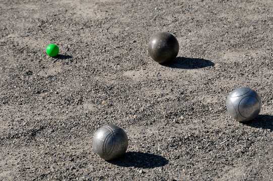 Bocce Balls on Ground, Alps, France