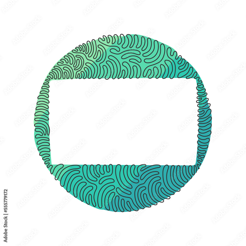 Poster single continuous line drawing geometric shapes, rectangle icon. simple line, outline vector 3d figu