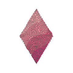 Obraz premium Continuous one line drawing poker playing cards suit diamond design shape single icon. Diamond suit deck of playing card used for ace in casino. Swirl curl style. Single line draw vector illustration