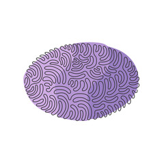 Continuous one line drawing geometric shapes, ellipse icon. Simple line, outline vector 3d figures icons for ui and ux, website or mobile application. Swirl curl style. Single line draw design vector