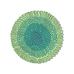 Continuous one line drawing flat design circle icon. Black geometric shape. Modern round object. Circles symbol logo. Abstract isolated sign. Swirl curl style. Single line draw design vector graphic