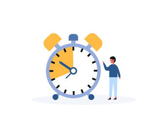 Businessman making in time. Deadline, project limit, task due dates