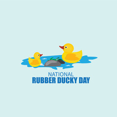 Vector Illustration of National Rubber Ducky Day. Simple and Elegant Design